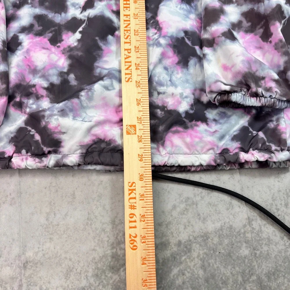 Victoria's Secret PINK Tie Dye Coach Jacket Women's M Snap Front Windbreaker